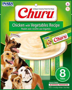 INABA Dog Churu Poulet avec légumes Friandises sans céréales pour chiens