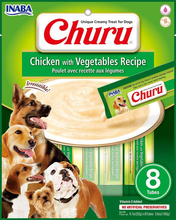 INABA Dog Churu Poulet avec légumes Friandises sans céréales pour chiens
