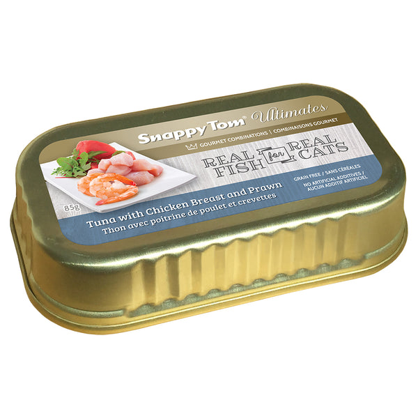 Nourriture humide pour chat Snappy Tom au poulet et aux crevettes