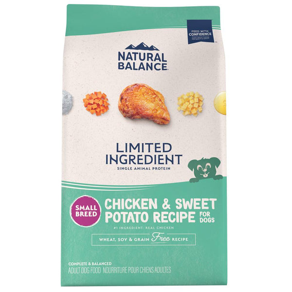 Natural Balance Recette à ingrédients limités Poulet et Patate douce Sans céréales Croquettes pour chiens de petite race