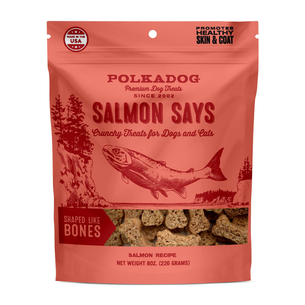 Polkadog Salmon Says Bone Shaped Dog & Cat Treats