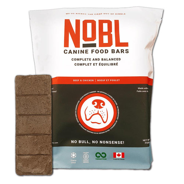 NOBL Canine Food Bar Friandises lyophilisées au bœuf et au poulet pour chiens