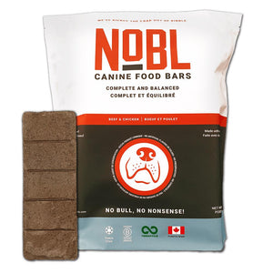 NOBL Canine Food Bar Friandises lyophilisées au bœuf et au poulet pour chiens