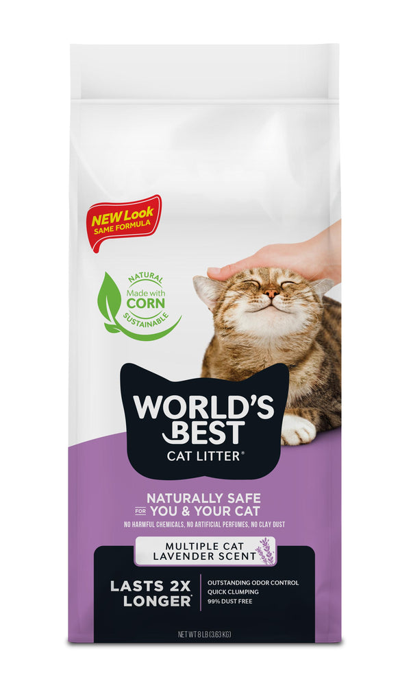 World's Best Litière agglomérante parfum lavande pour plusieurs chats