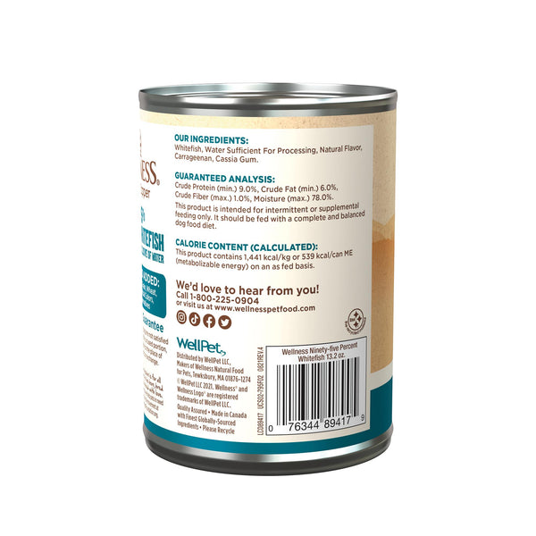 Wellness 95% Whitefish Grain Free Wet Dog Food Can