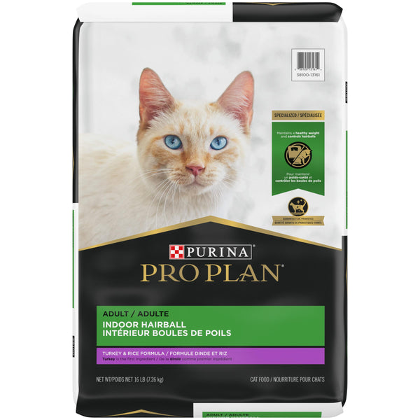 Purina Pro Plan Indoor Hairball Turkey & Rice Adult Dry Cat Food