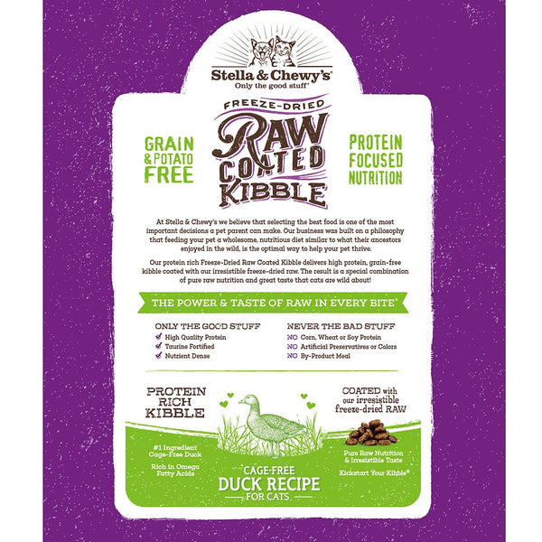 Stella & Chewy's Croquettes sèches pour chats enrobées de viande crue de canard élevé en liberté