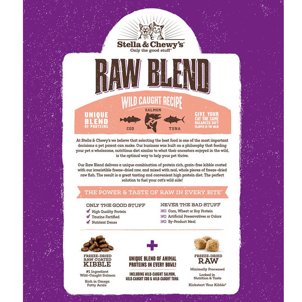 Stella & Chewy's Croquettes sèches pour chats Raw Blend au saumon sauvage pêché