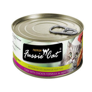Fussie Cat Premium Tuna with Chicken in Aspic Grain-Free Wet Cat Food Can