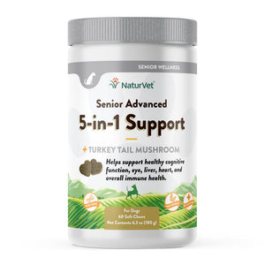 NaturVet Senior Advanced 5-in-1 Support Soft Chews Dog Supplement