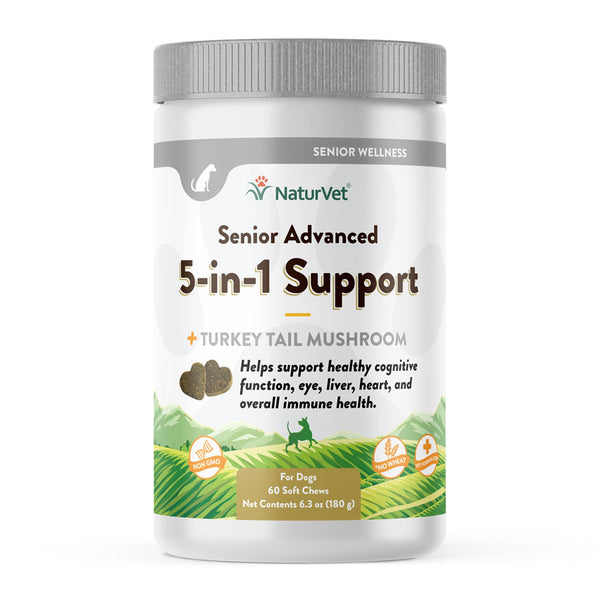 NaturVet Senior Advanced 5-in-1 Support Soft Chews Dog Supplement