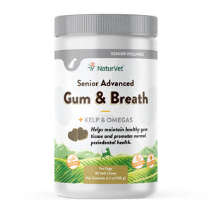 NaturVet Senior Advanced Gum & Breath Soft Chews Dog Supplement