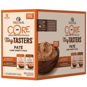 Wellness CORE Tiny Tasters Variety Pack Land Grain-Free Cat Food Pouches