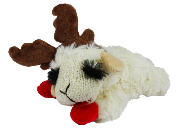 Multipet Laying Lamb Chop with Antlers Dog Toy