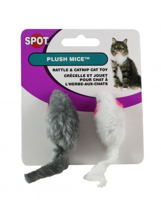Ethical Pet Spot Plush Mice Cat Toy, 2-pack