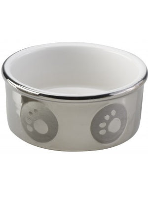Ethical Pet Spot Titanium Stoneware Dish Dog, Paw Print