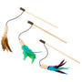 Ethical Pet Spot Cat-Bernet Cork with Feathers Teaser Wand Cat Toy, Color Varies