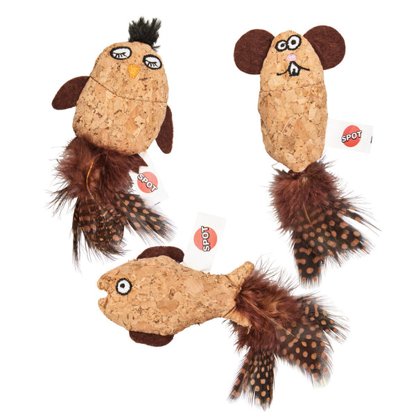 Ethical Pet Spot Corkies Toy with Catnip Cat Toy, Color Varies