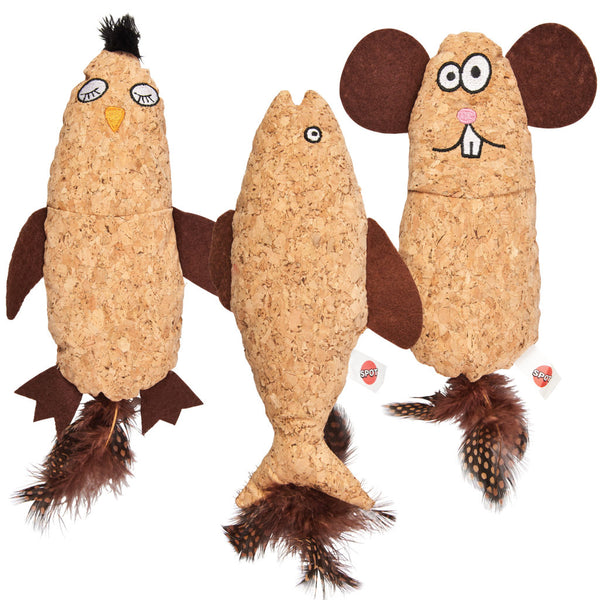 Ethical Pet Spot Hug'N Kick Corkies with Catnip Cat Toy, Color Varies