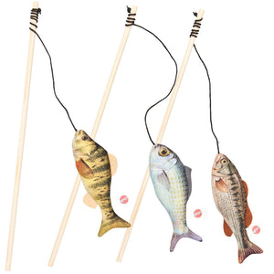 Ethical Pet Spot Jouet baguette teaser Gone Fishin avec herbe à chat, couleur variable