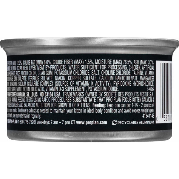 Purina Pro Plan Salmon & Ocean Fish Entree Kitten Wet Cat Food Can