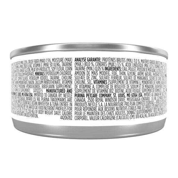 Nourriture en conserve pour chat Purina Pro Plan Adulte Entree aux œufs de mer blanc et thon en sauce