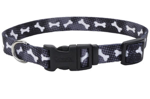 Collier de chien ajustable Styles, os noirs