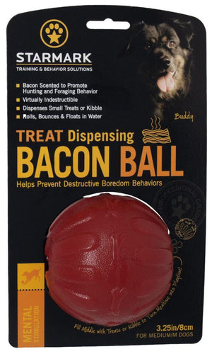 Starmark Jouet distributeur de friandises Bacon Ball pour chien