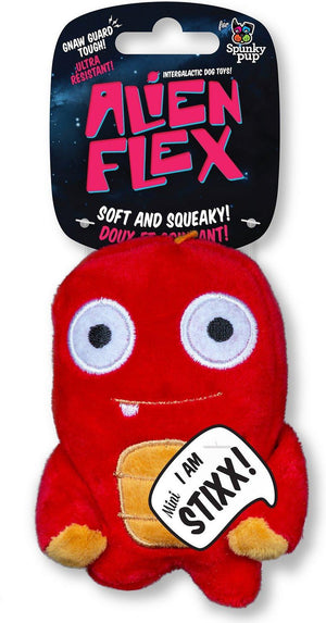 Spunky Pup Alien Flex Plush Stixx Dog Toy