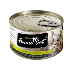 Fussie Cat Premium Tuna with Mussels in Aspic Grain-Free Wet Cat Food Can