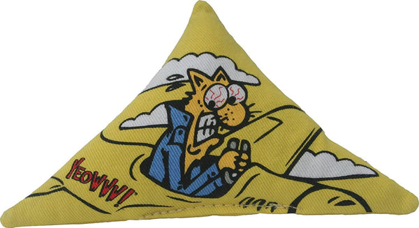 Yeowww! Purrr!-Muda Triangle Catnip Cat Toy, Yellow