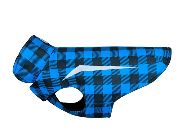 RC Pets Shasta Dog Coat, Blue Buffalo Plaid
