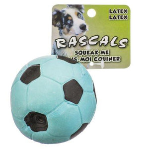 Rascals Latex Soccer Ball Dog Toy, Blue Lagoon, 3-in