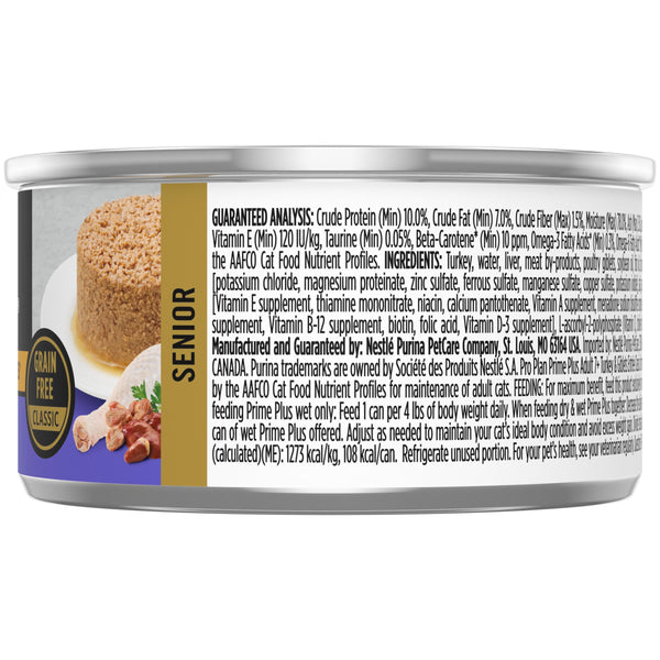 Purina Pro Plan Prime Plus Turkey & Giblets Entree Adult 7+ Wet Cat Food Can
