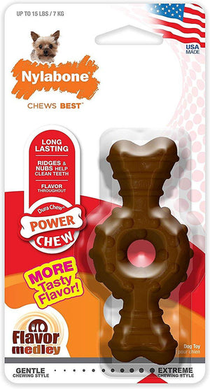 Nylabone DuraChew Power Chew Textured Ring Bone Medley Flavored Dog Toy