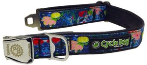 Cycle Dog Collier RegWidth avec boucle métallique pour chiens, Fleurs Nénuphar