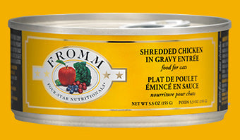Fromm Four-Star Nutritionals Shredded Chicken in Gravy Entree Wet Cat Food Can