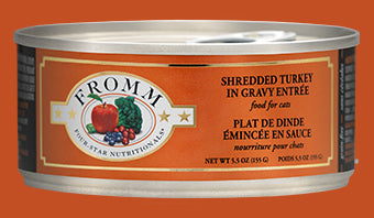 Fromm Four-Star Nutritionals Shredded Turkey in Gravy Entree Wet Cat Food Can