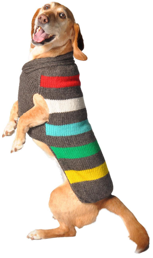 Chilly Dog Charcoal Stripe Dog Sweater
