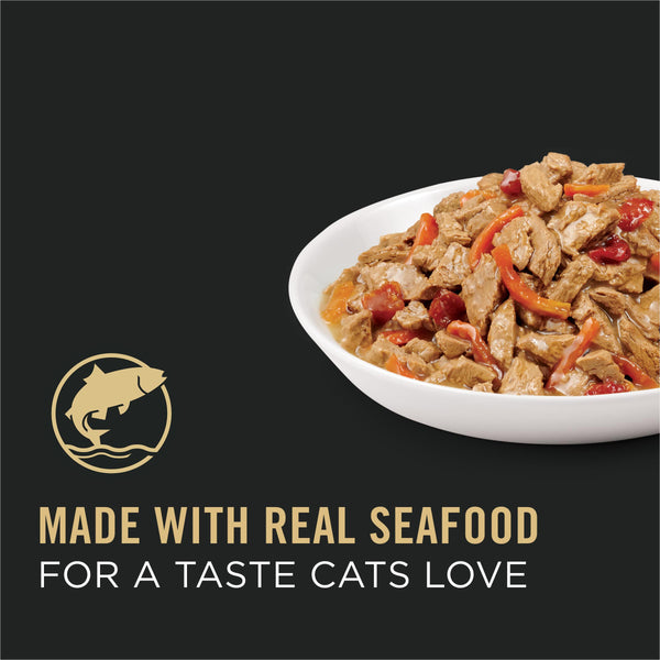 Purina Pro Plan Savor Ragoût de fruits de mer pour adultes entrée en sauce Nourriture en conserve pour chats