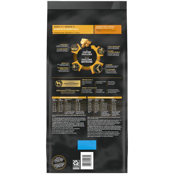 Purina Pro Plan Complete Essentials Shredded Blend Chicken & Rice Adult 7+ Dry Dog Food