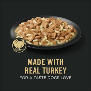 Purina Pro Plan Focus Gestion du poids adulte Entrée de dinde et riz en morceaux en sauce Nourriture humide pour chiens en conserve