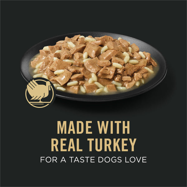 Purina Pro Plan Focus Gestion du poids adulte Entrée de dinde et riz en morceaux en sauce Nourriture humide pour chiens en conserve