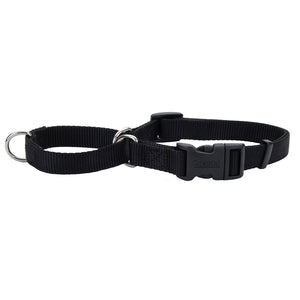 Collier martingale ajustable anti-glisse avec boucle, Noir