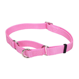 Collier Martingale réglable antidérapant pour chien, Rose vif