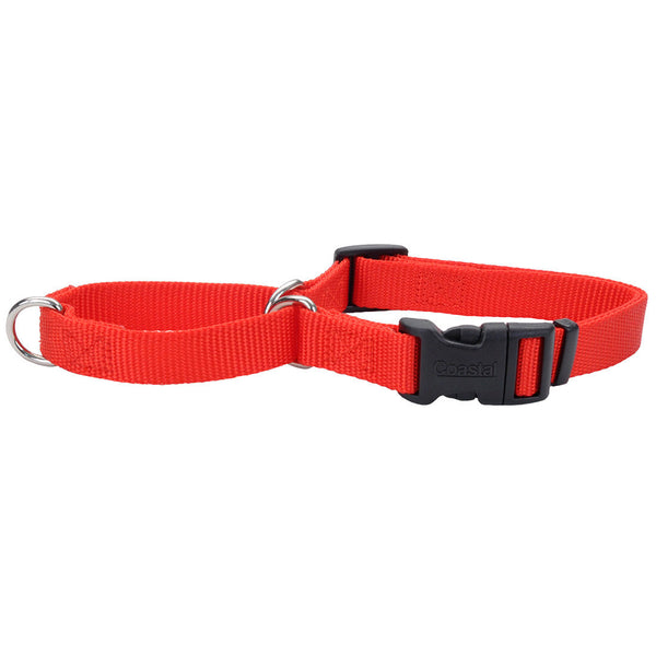 No Slip Martingale Adjustable Dog Collar with Buckle, Red