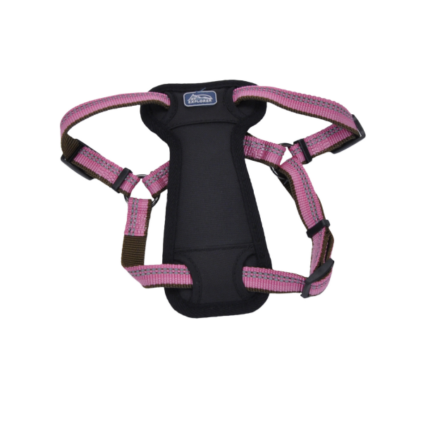 K9 Explorer Reflective Adjustable Padded Dog Harness, Rosebud