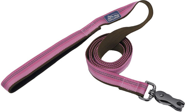 K9 Explorer Reflective Dog Leash with Scissor Snap, Rosebud