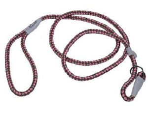 K9 Explorer Reflective Braided Rope Slip Dog Leash, Rosebud