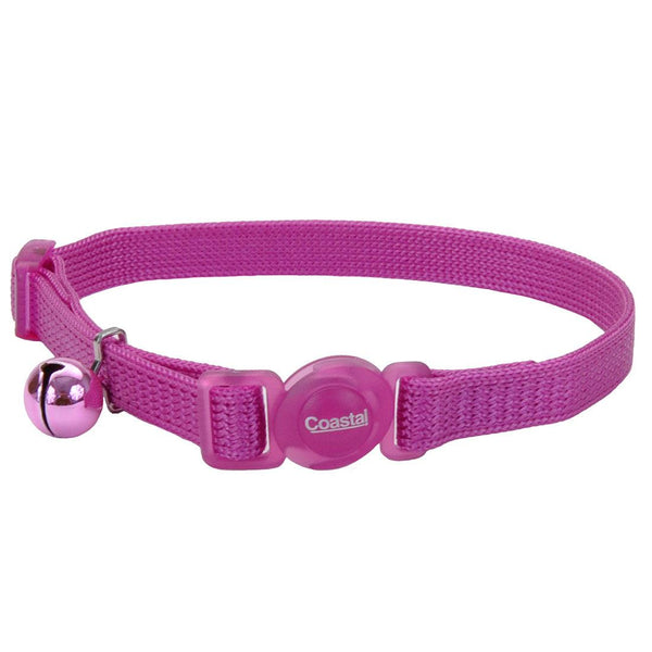 Safe Cat Adjustable Snag-Proof Breakaway Cat Collar, Orchid, 3/8-in x 8-12-in